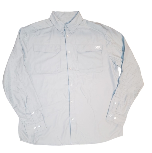 Engineered Angling Gear Grey Fishing Shirt Large - Picture 1 of 6